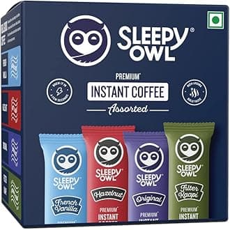 Premium Instant Coffee Sachets | 96 g - Pack of 48 Assorted Coffee Powder Sachets | 2g Each - Original, French Vanilla, Hazelnut, and Filter Kaapi - Flavoured Coffee | Makes 48 Cups