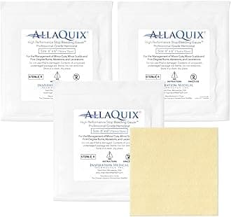 High Performance Stop Bleeding Gauze Pads – 3-Pack (6"x6") | Hemostatic Wound Dressing for Cuts & First Aid Kits | Sterile, Drug-Free, Fast Clotting Pads