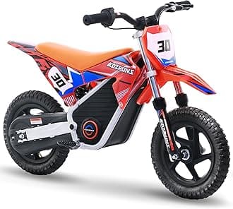 AIII 36V Electric Dirt Bike for Kids 3-8, High Performance 250W Racing Grade Motorcycle, Up to 15.5MPH, 3 Speed Settings, 12-Inch Off-Road Tires, Rear Disc Brakes & Advanced Shock Absorption, Orange